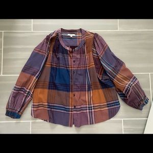 Plaid Button-Up Women's Top